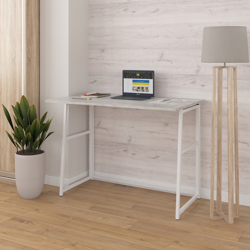 Стіл розкладний Д-39 756х1044х600 (ВхШхГ) бетон-білий