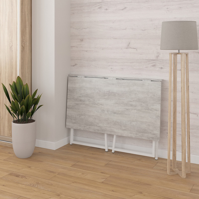 Стіл розкладний Д-39 756х1044х600 (ВхШхГ) бетон-білий