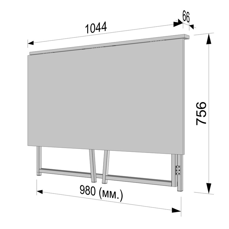 Стіл розкладний Д-39 756х1044х600 (ВхШхГ) дуб сонома - білий
