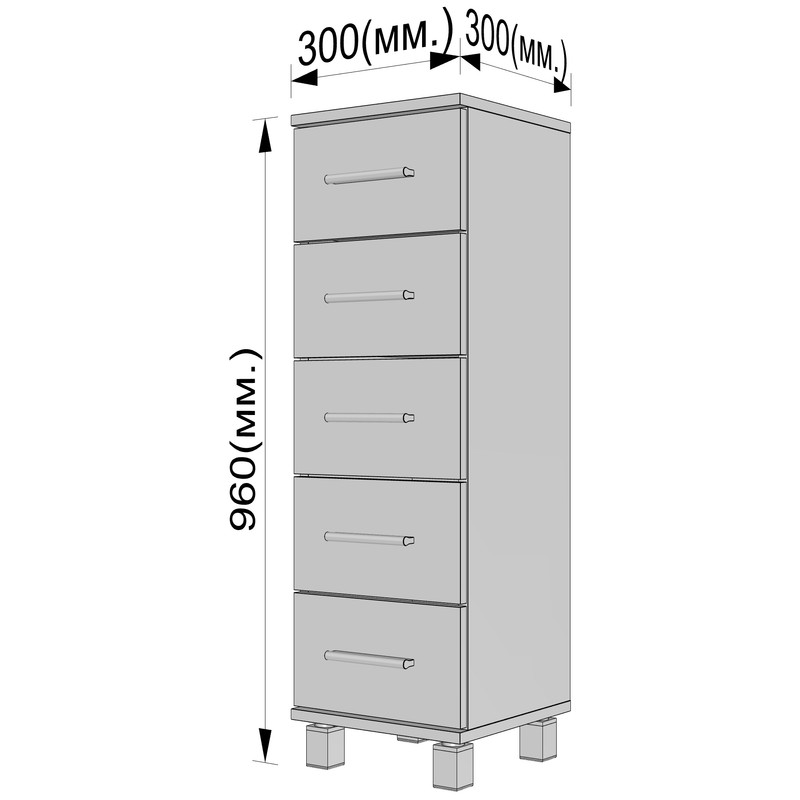 Комод А-53 чорний матовий