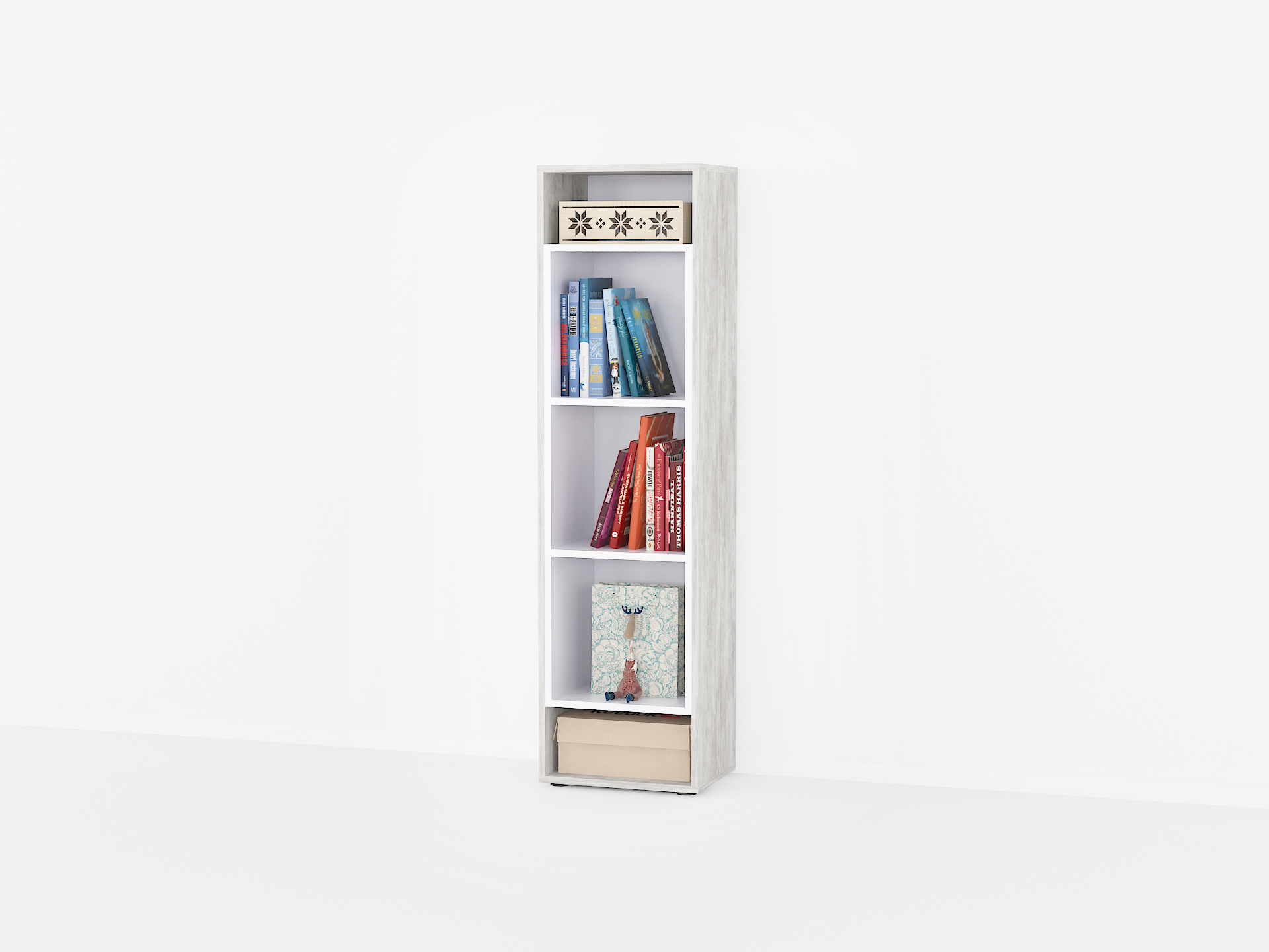 Книжкова полиця А-71 бетон-білий