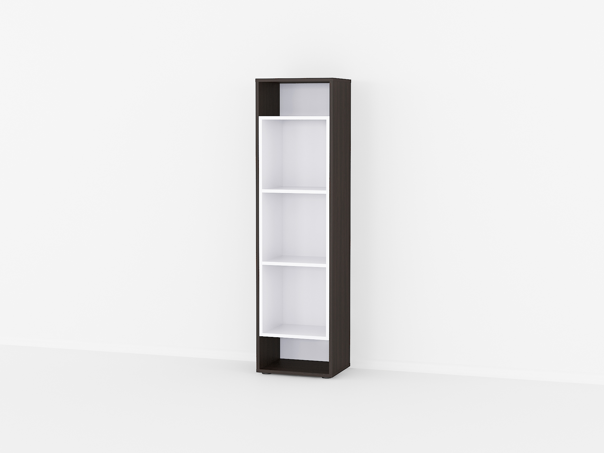 Книжкова полиця А-71 венге темний-білий