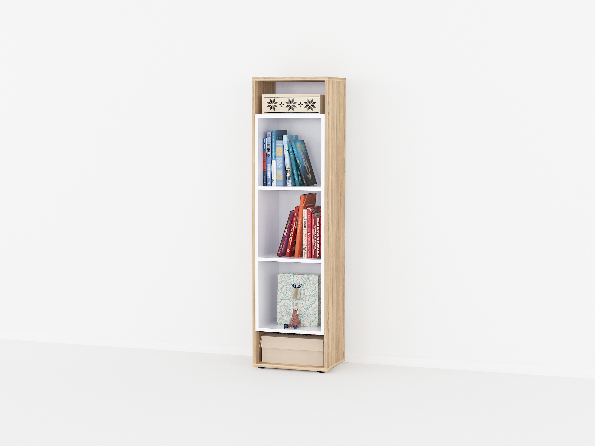 Книжкова полиця А-71 дуб сонома - білий