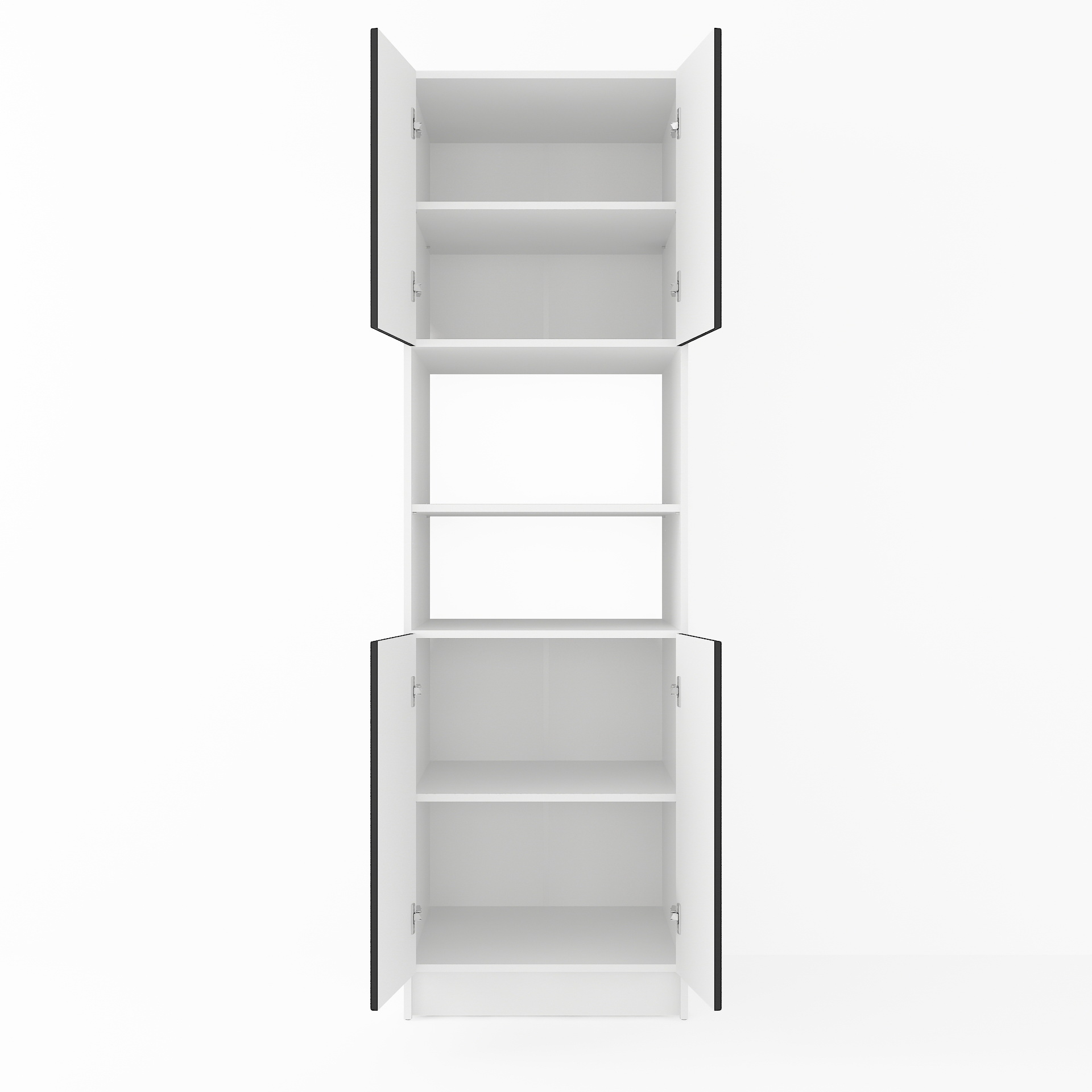 Пенал для кухні К-75 білий-чорний