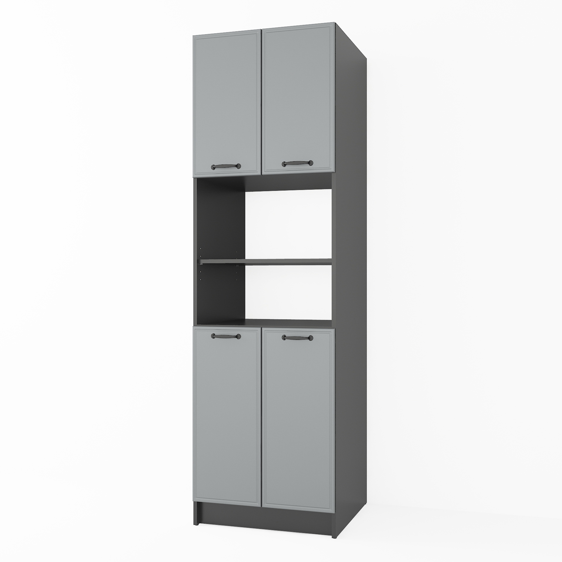 Пенал для кухні К-75 чорний - асфальт