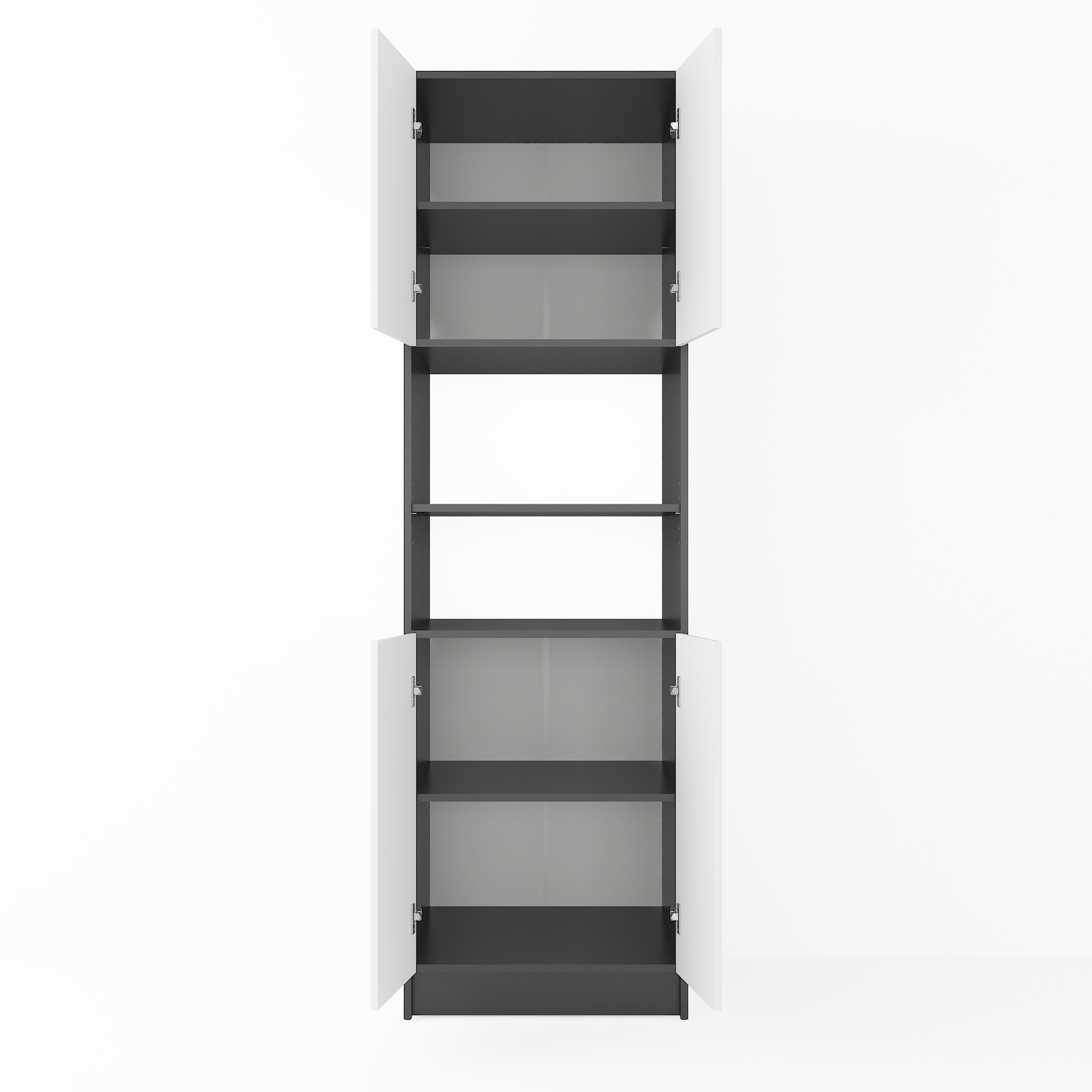 Пенал для кухні К-75 чорний-білий