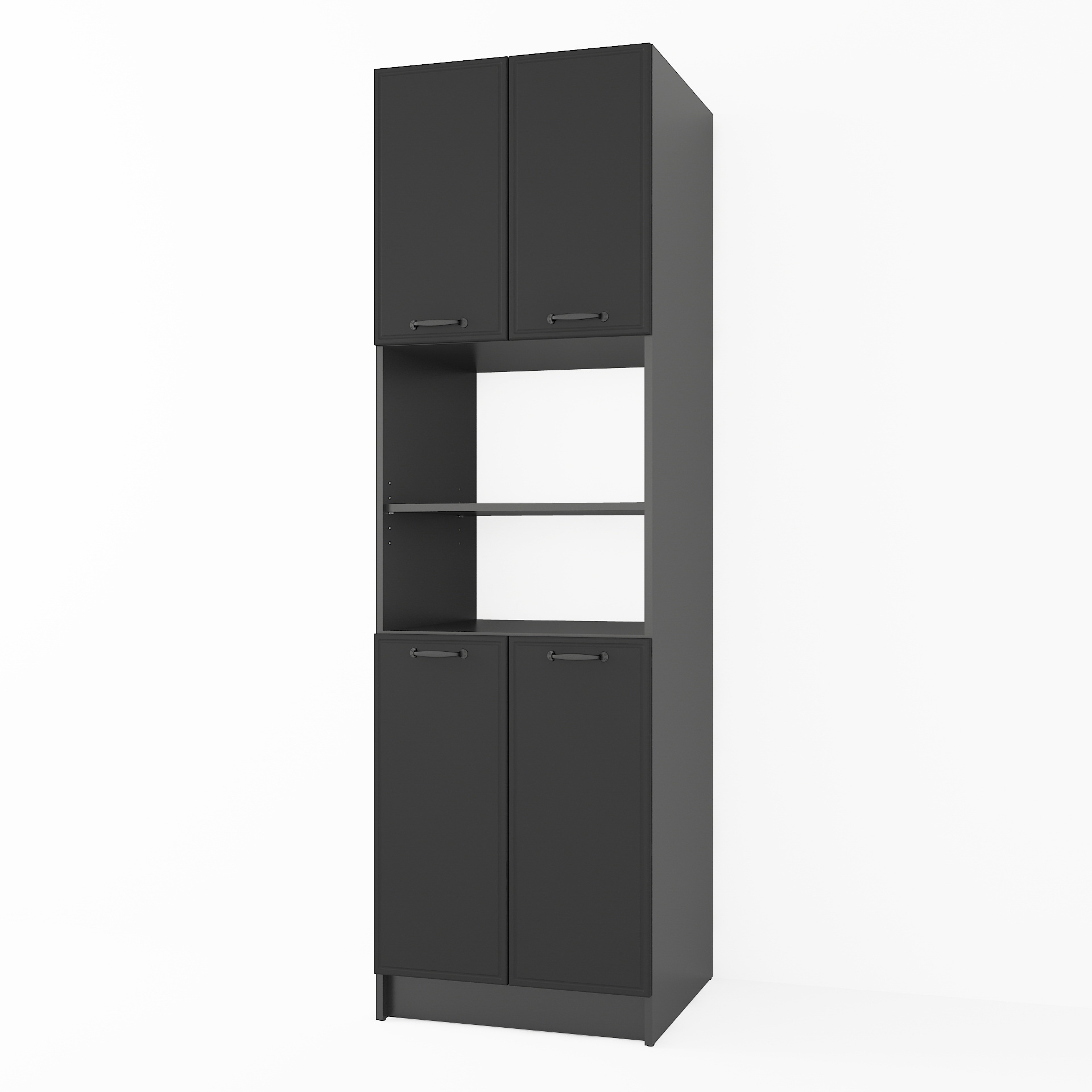 Пенал для кухні К-75 чорний матовий