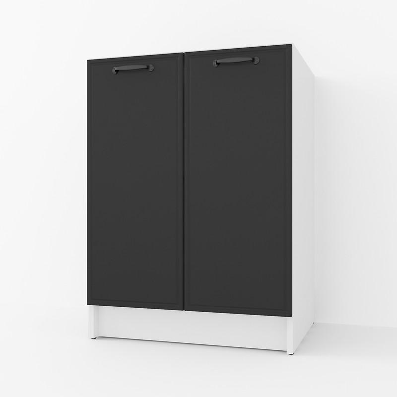 Тумба низ 600мм К-63 (без стільниці) білий-чорний