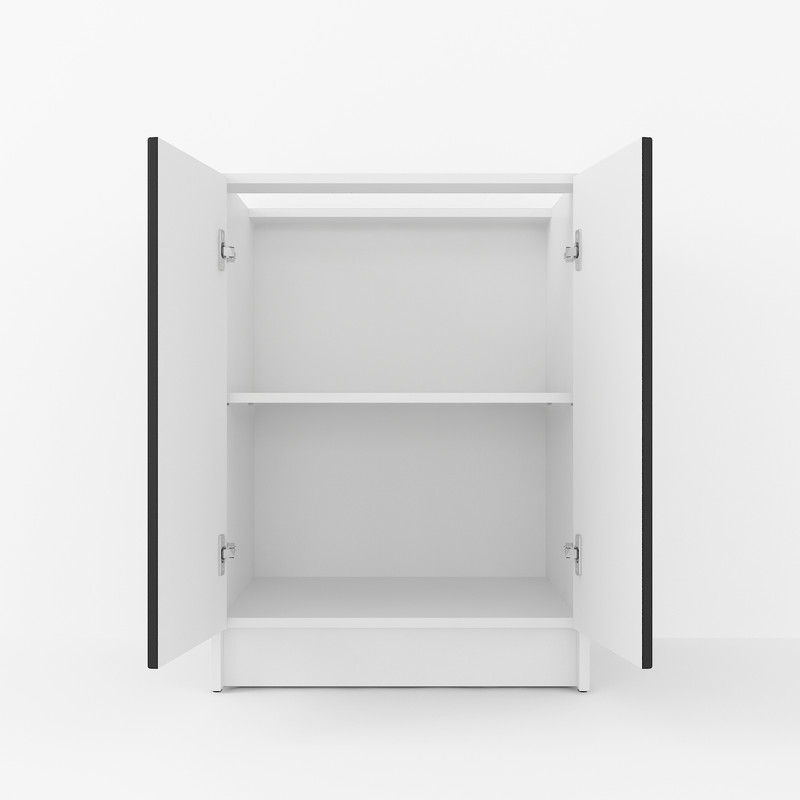 Тумба низ 600мм К-63 (без стільниці) білий-чорний