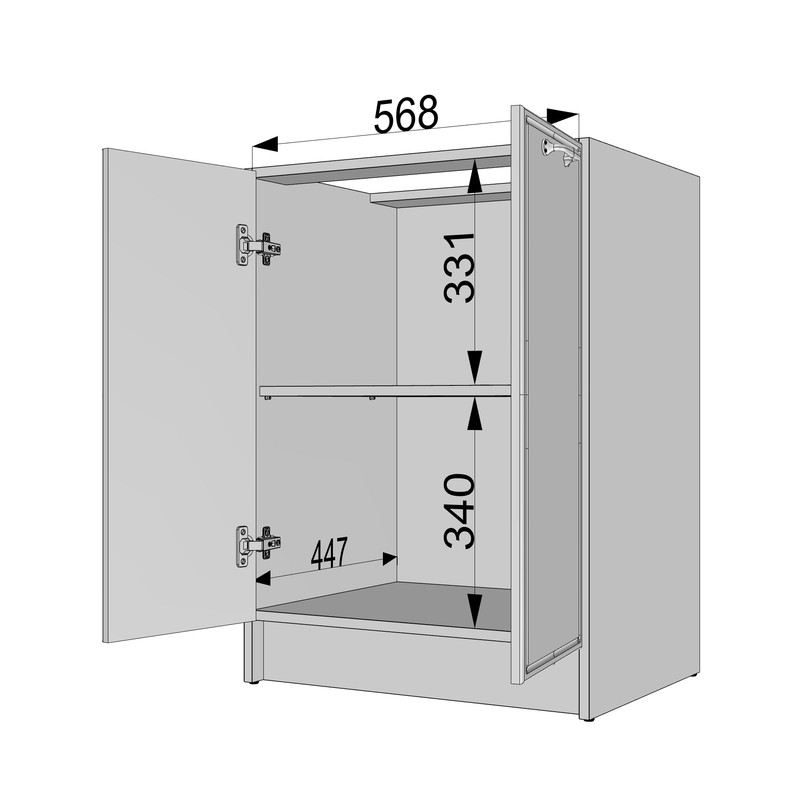 Тумба низ 600мм К-63 (без стільниці) чорний - камуфляж