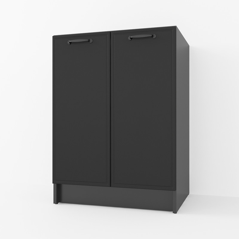 Тумба низ 600мм К-63 (без стільниці) чорний матовий