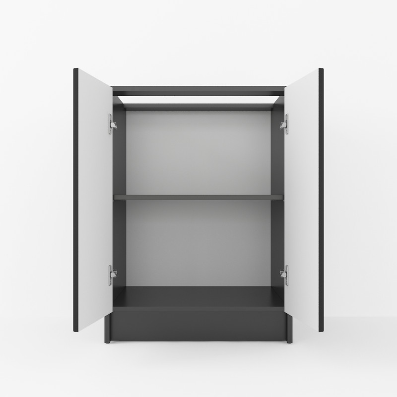 Тумба низ 600мм К-63 (без стільниці) чорний матовий