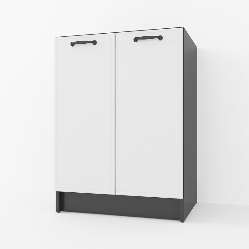 Тумба низ 600мм К-63 (без стільниці) чорний-білий