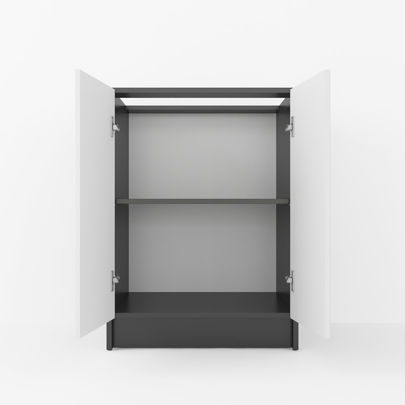 Тумба низ 600мм К-63 (без стільниці) чорний-білий