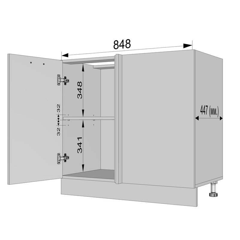 Тумба кутова низ Н-9 венге темний
