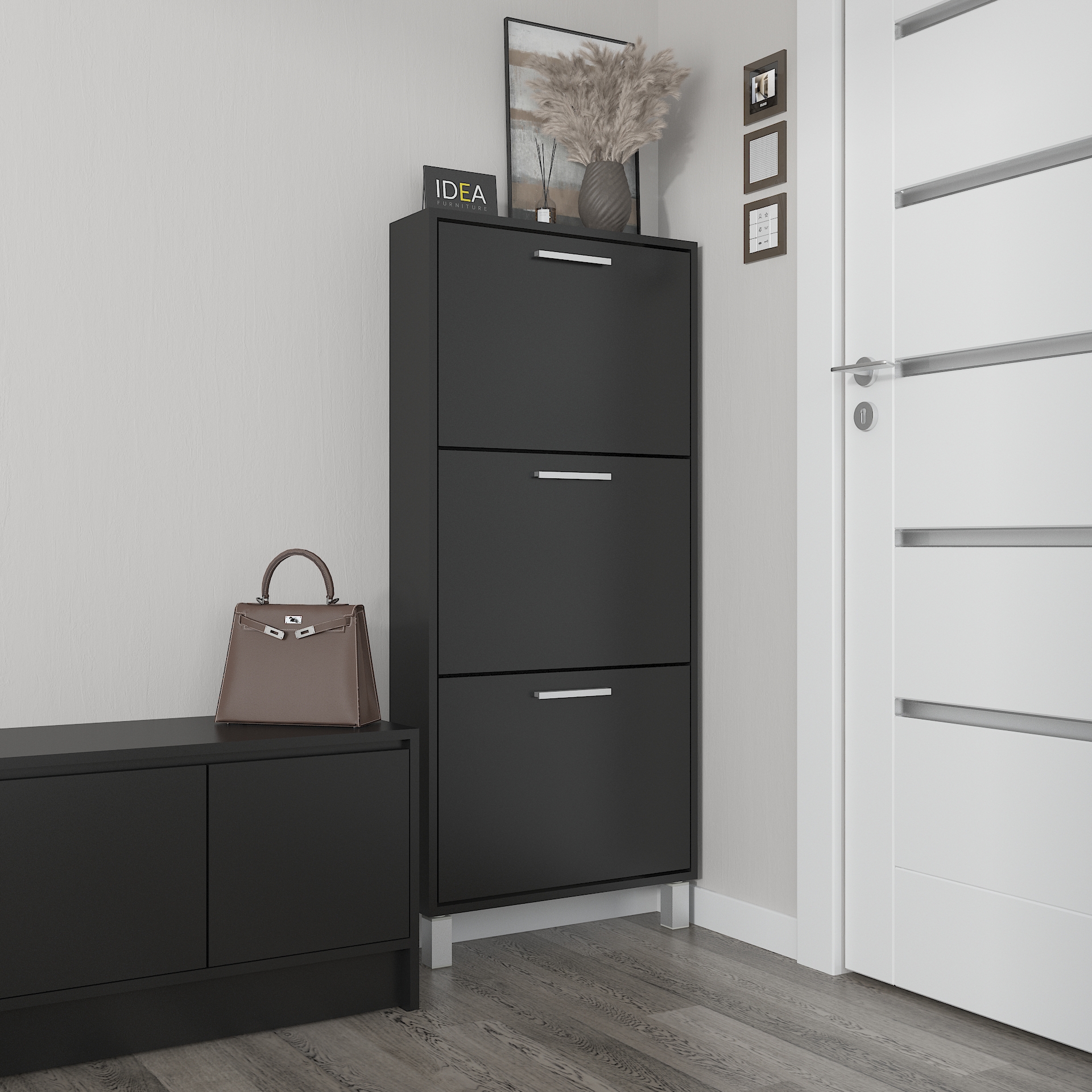 Взуттєва тумба А-160 чорний матовий