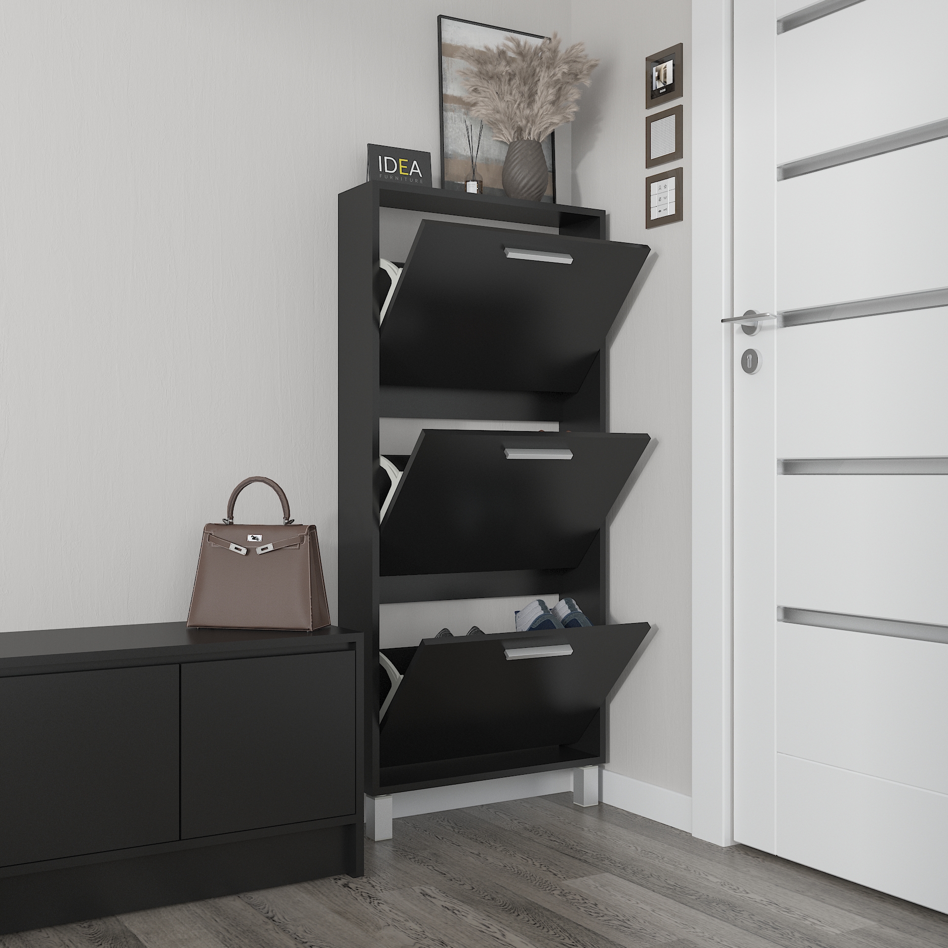 Взуттєва тумба А-160 чорний матовий