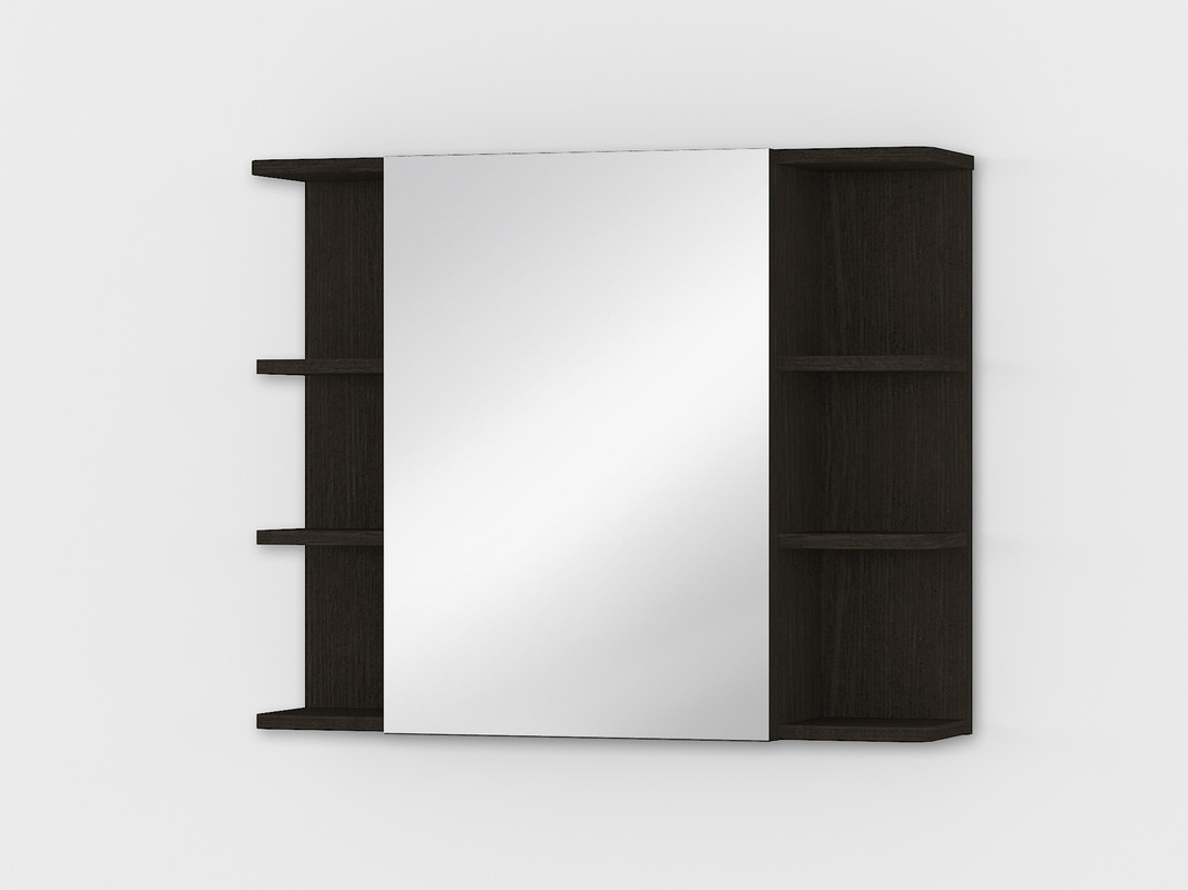 Полиця навісна із дзеркалом А-23 венге темний