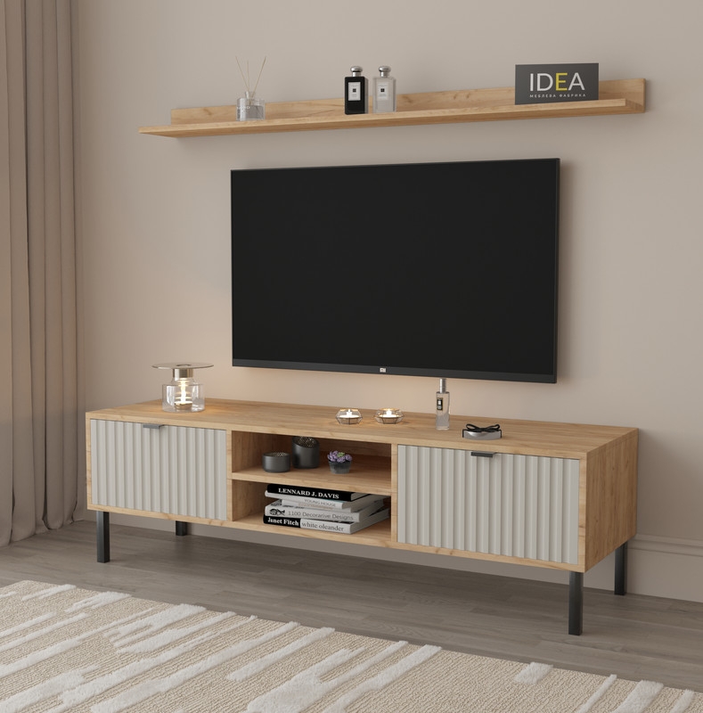 Тумба під ТВ П-5 Дуб Крафт - Кашемір