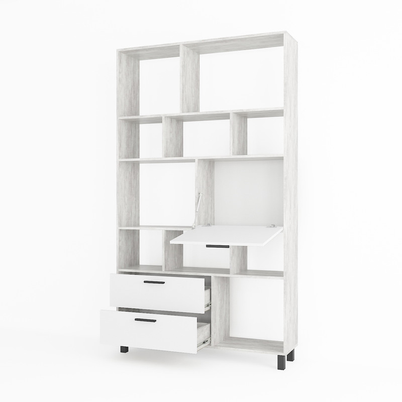 Стелаж А-176 бетон-білий