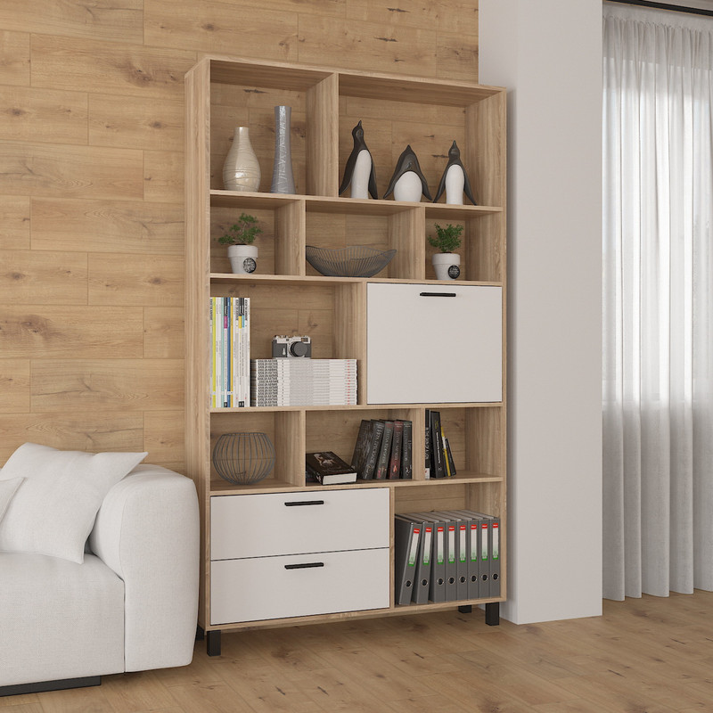 Стелаж А-176 дуб сонома - білий