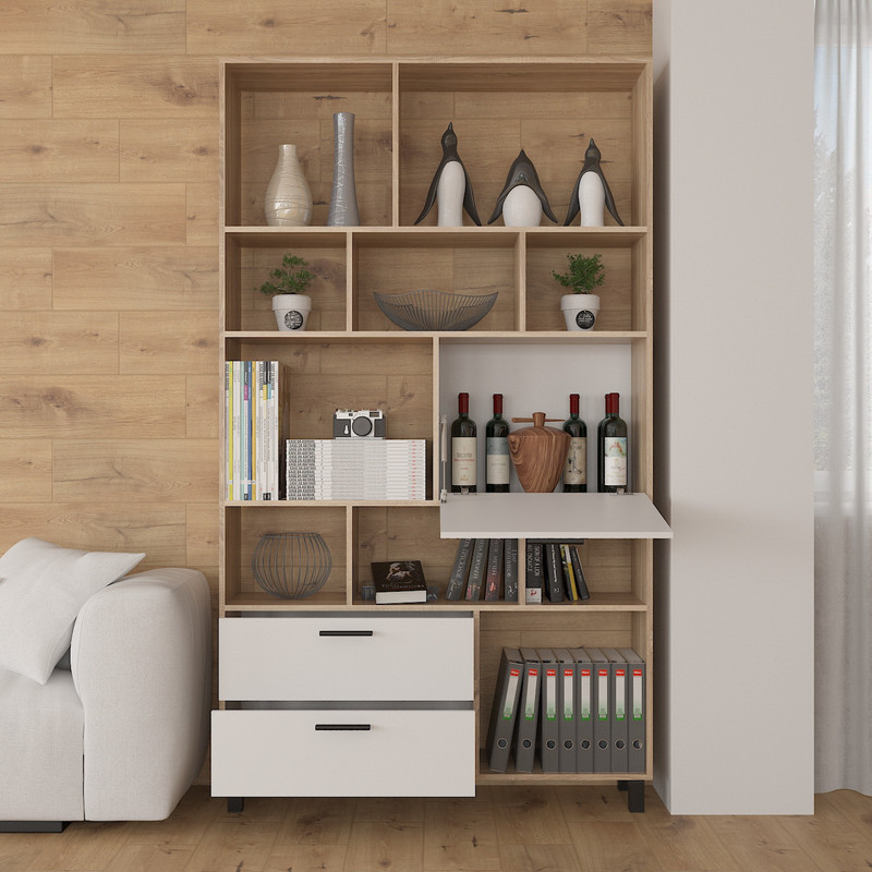 Стелаж А-176 дуб сонома - білий