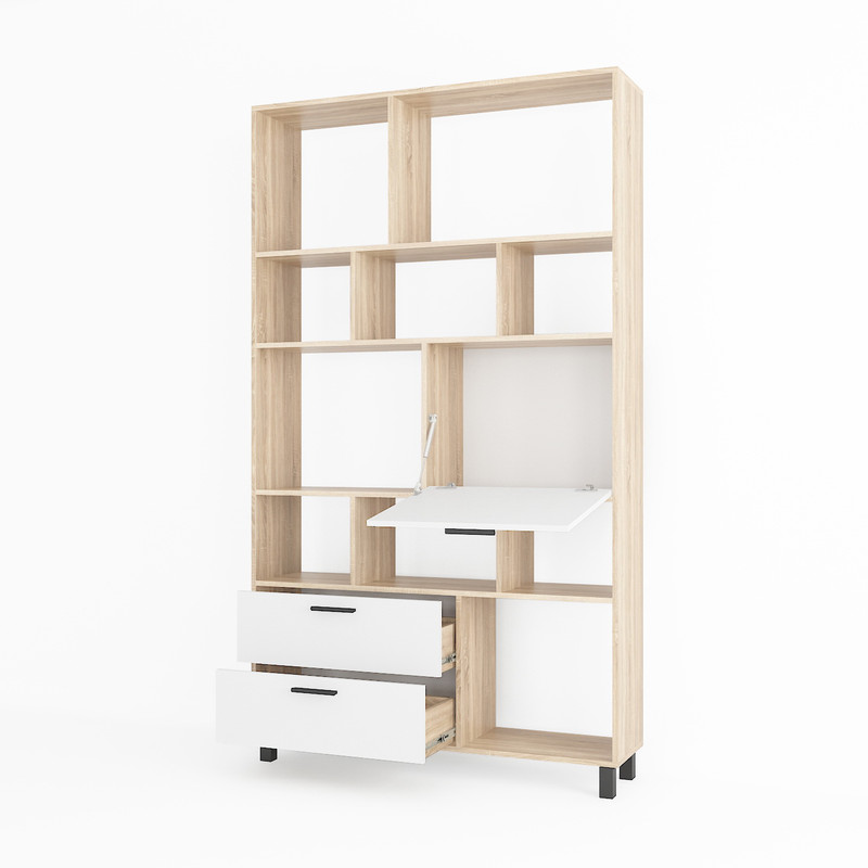 Стелаж А-176 дуб сонома - білий