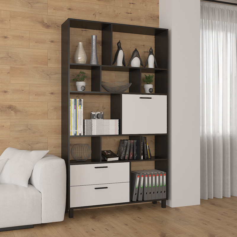 Стелаж А-176 чорний-білий