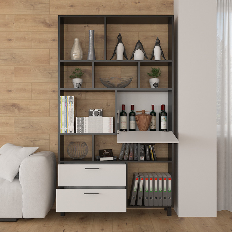 Стелаж А-176 чорний-білий