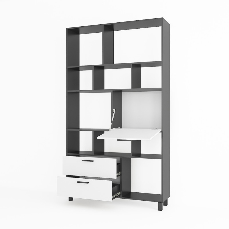 Стелаж А-176 чорний-білий