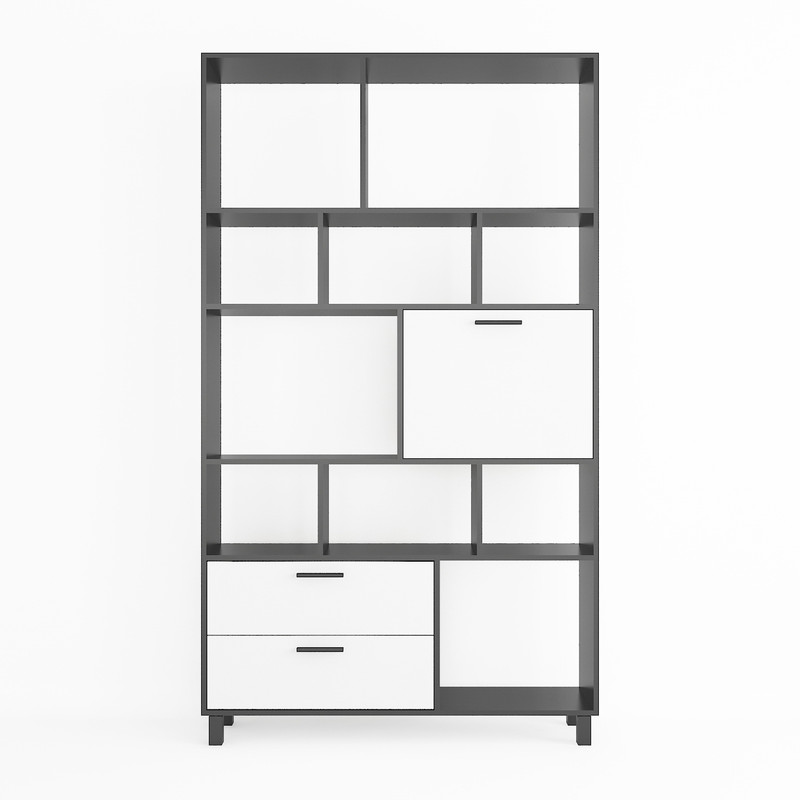 Стелаж А-176 чорний-білий