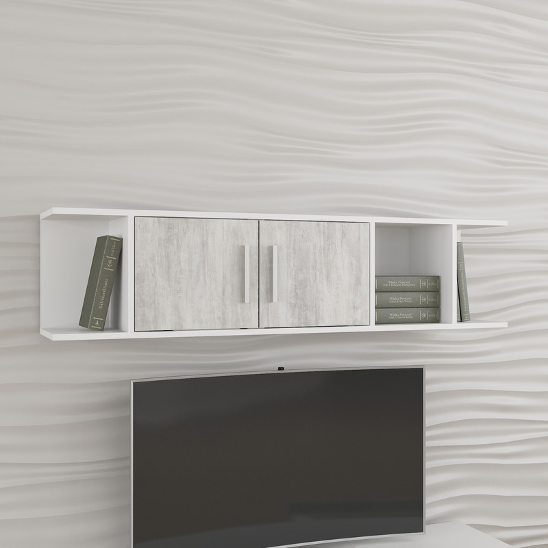 Полиця навісна А-194 білий - бетон