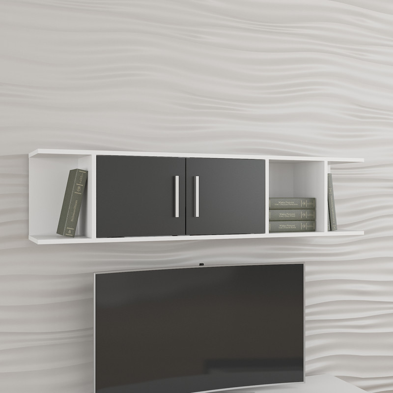 Полиця навісна А-194 білий-чорний