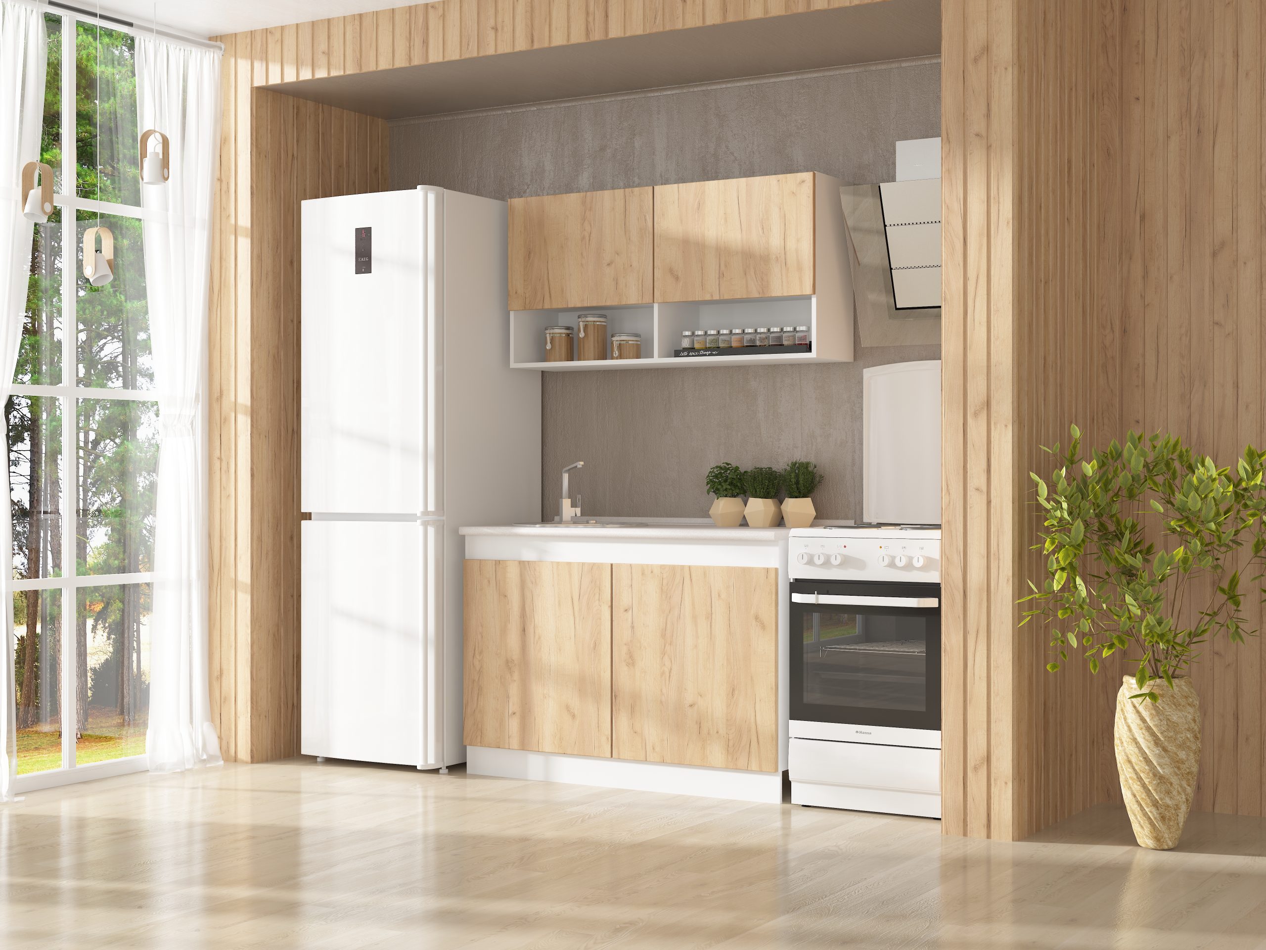 Модульна Кухня К-32 1.2м білий - дуб крафт