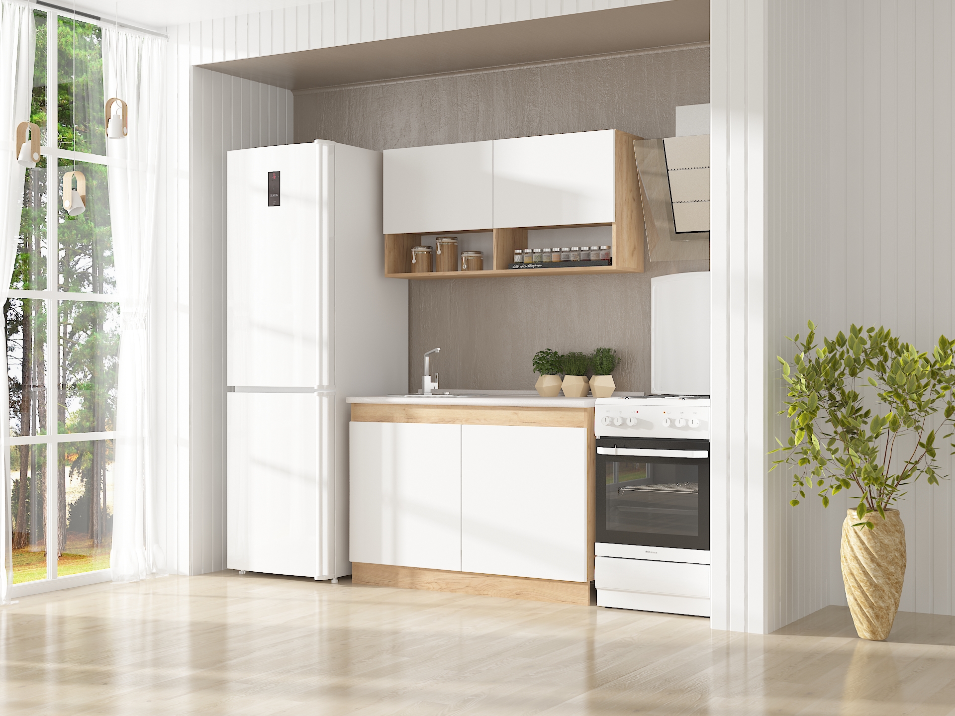 Модульна Кухня К-32 1.2м дуб крафт - білий