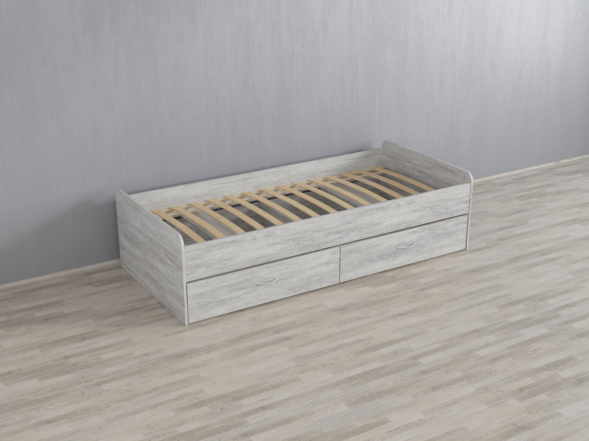 Ліжко з двома шухлядами А-108 бетон