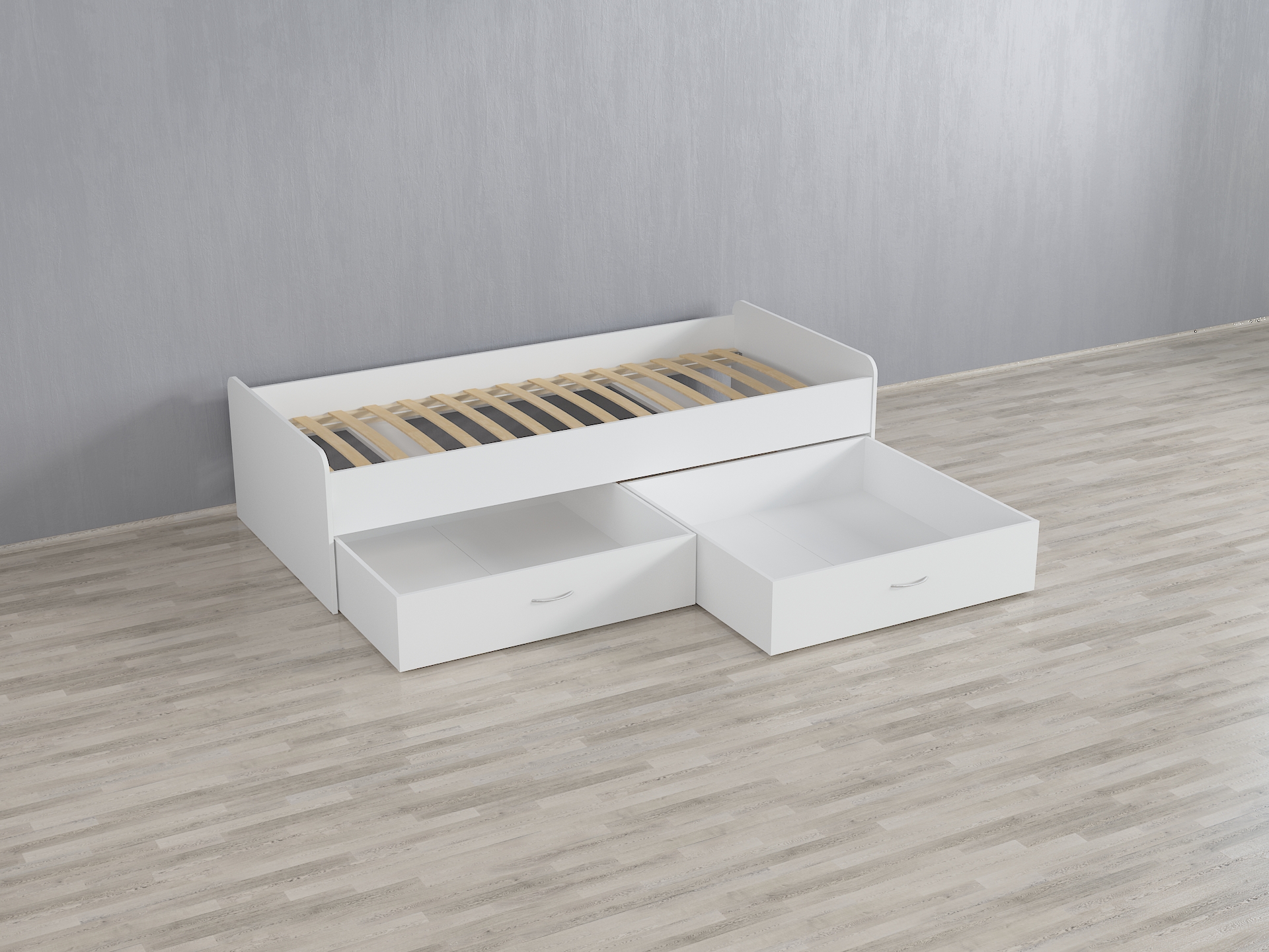 Ліжко з двома шухлядами А-108 білий