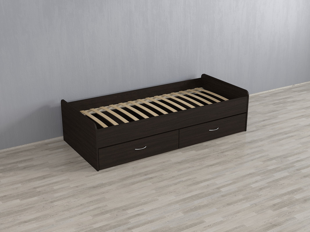 Ліжко з двома шухлядами А-108 венге темний