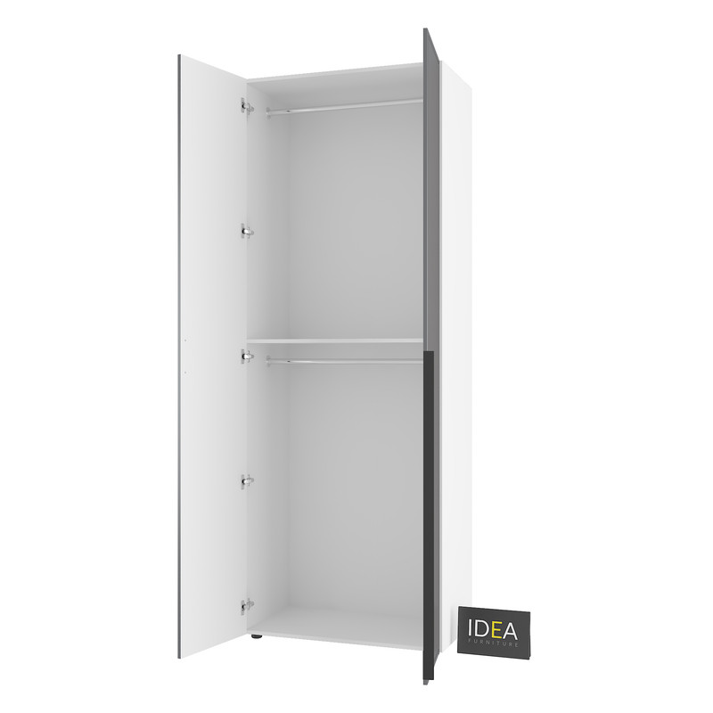 Шафа для одягу з двома штангами С-7.1 Білий - Асфальт