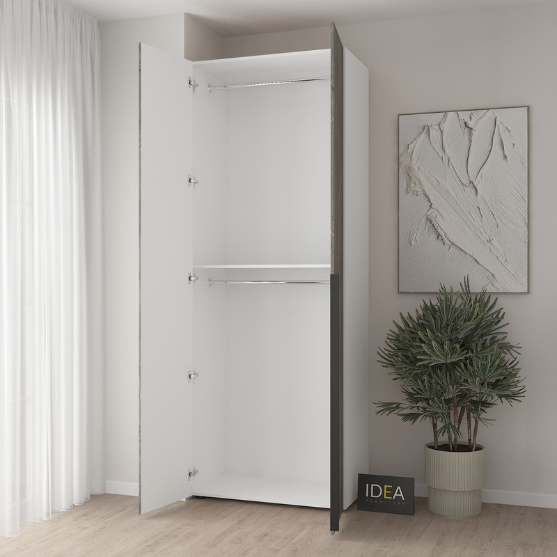 Шафа для одягу з двома штангами С-7.1 Білий-Юпітер