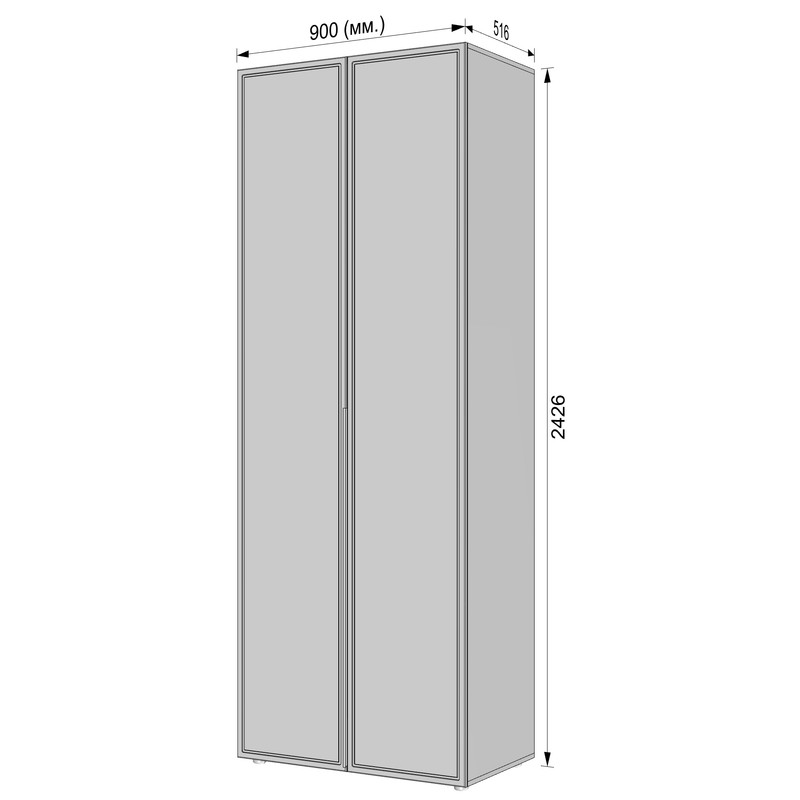 Шафа для одягу з двома штангами С-7.1 Антрацит-Чорний