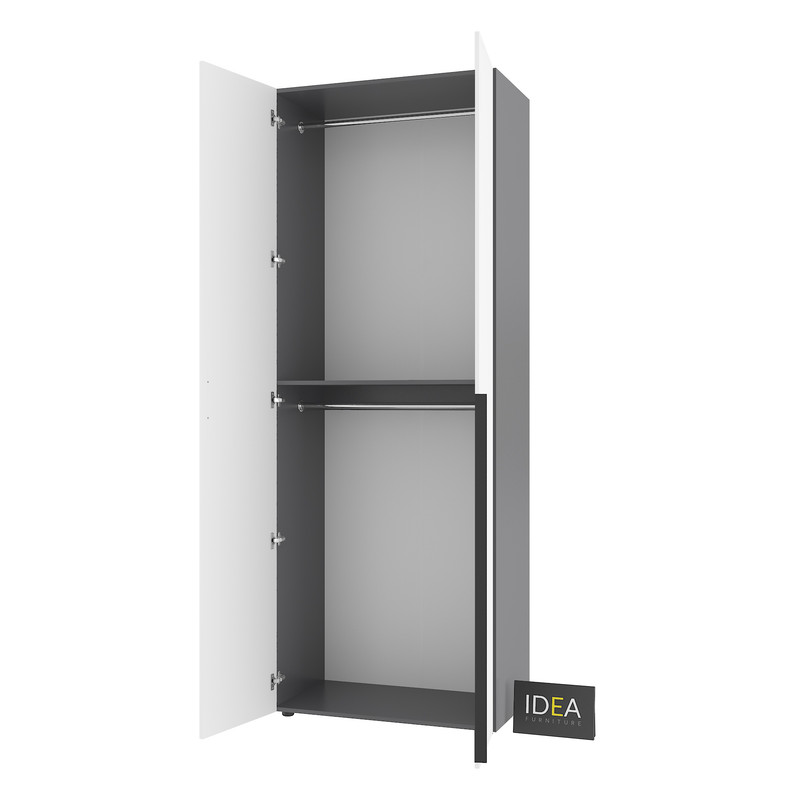 Шафа для одягу з двома штангами С-7.1 Антрацит - Білий