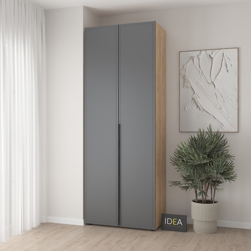 Шафа для одягу з двома штангами С-7.1 Дуб Крафт-Асфальт