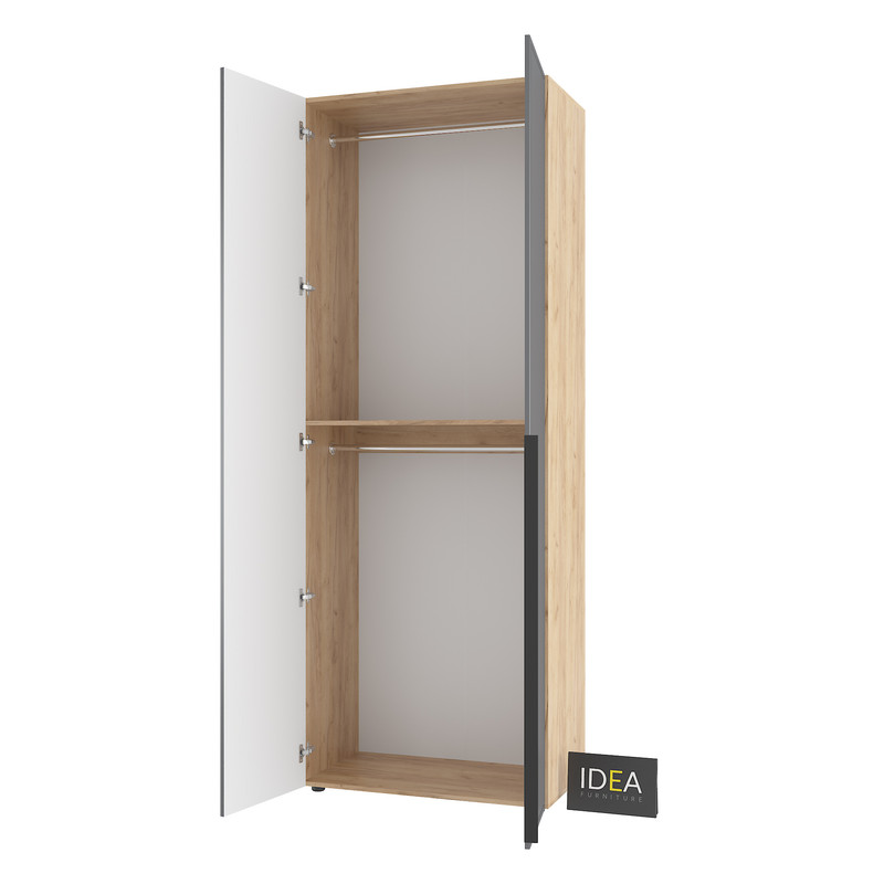 Шафа для одягу з двома штангами С-7.1 Дуб Крафт-Асфальт