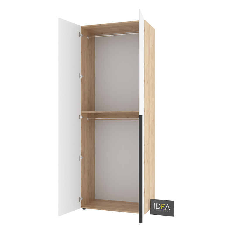 Шафа для одягу з двома штангами С-7.1 Дуб Крафт-Білий