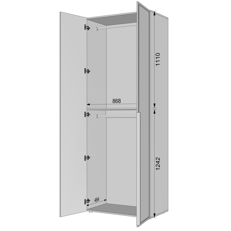 Шафа для одягу з двома штангами С-7.1 Дуб Крафт-Білий