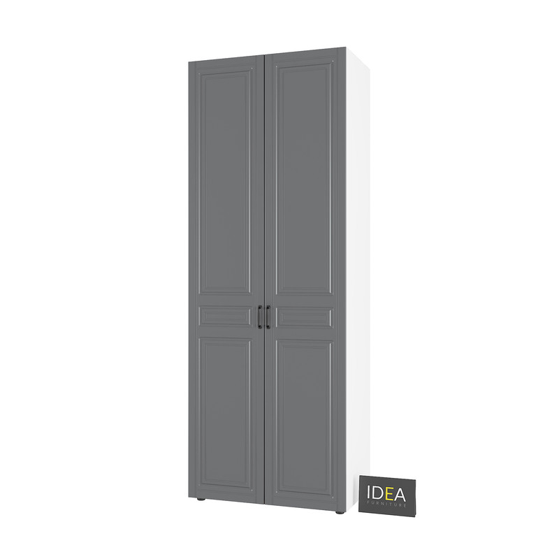 Шафа для одягу з двома штангами С-7.2 Білий - Асфальт