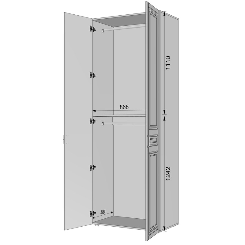 Шафа для одягу з двома штангами С-7.2 Білий - Камуфляж