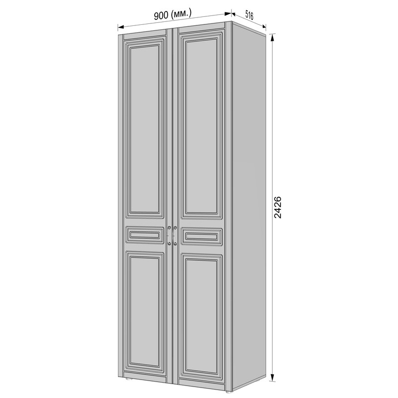 Шафа для одягу з двома штангами С-7.2 Білий