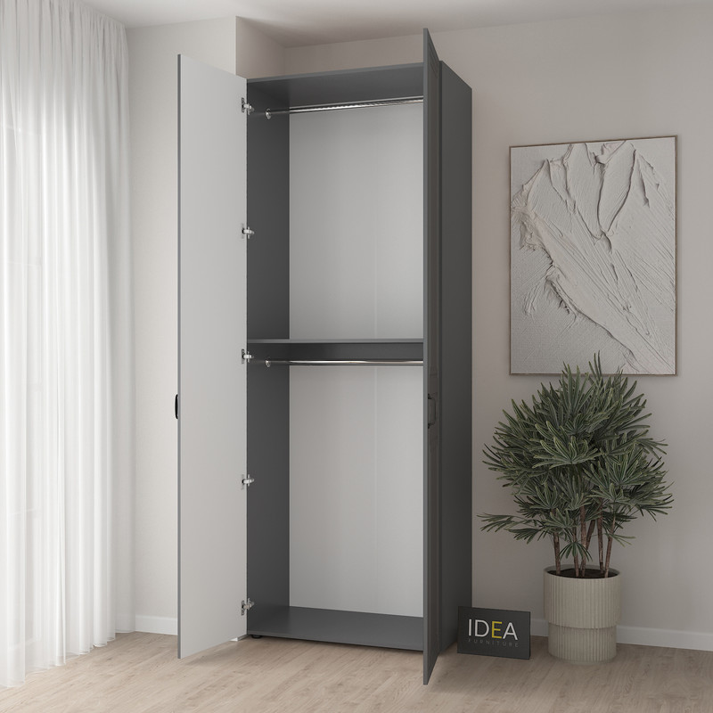 Шафа для одягу з двома штангами С-7.2 Антрацит-Асфальт